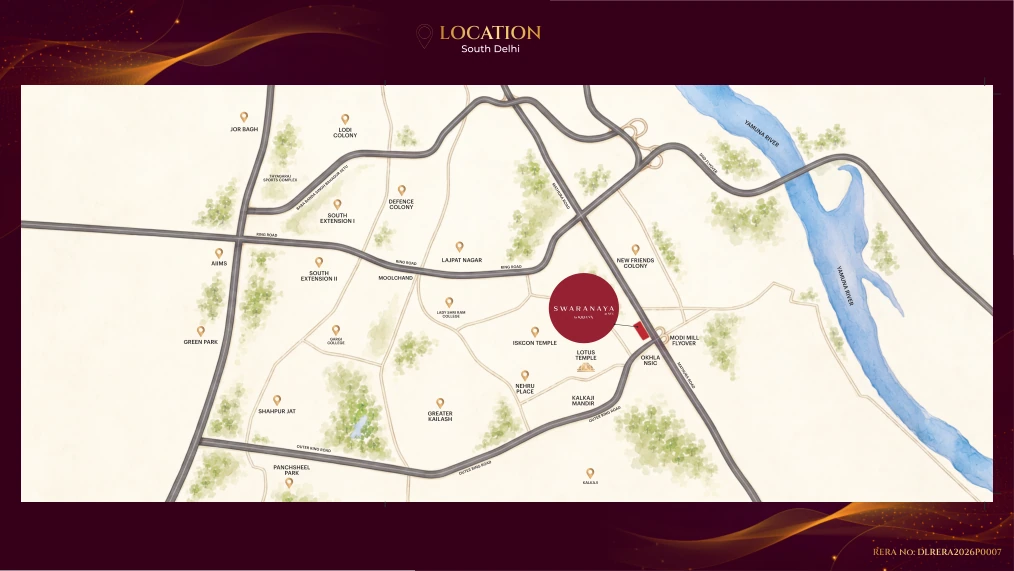Location map of New Friends Colony