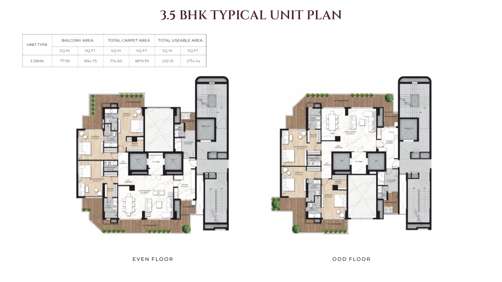 3.5 BHK typical plan